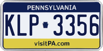 PA license plate KLP3356