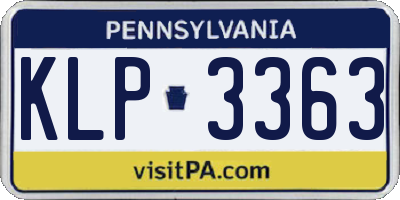 PA license plate KLP3363