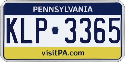 PA license plate KLP3365