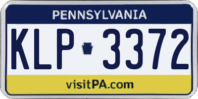 PA license plate KLP3372