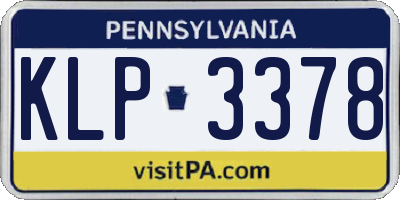 PA license plate KLP3378