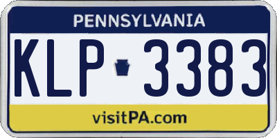 PA license plate KLP3383