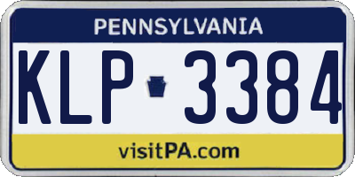 PA license plate KLP3384
