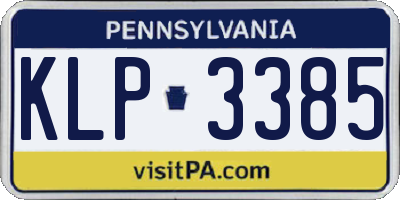PA license plate KLP3385