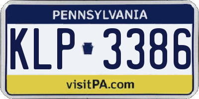 PA license plate KLP3386