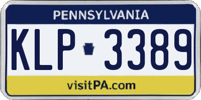 PA license plate KLP3389