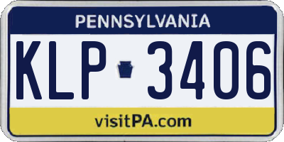 PA license plate KLP3406