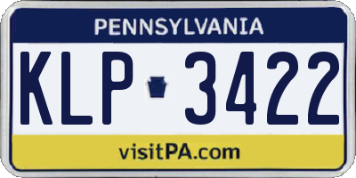 PA license plate KLP3422