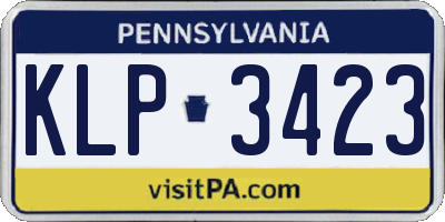 PA license plate KLP3423