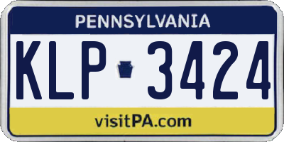 PA license plate KLP3424