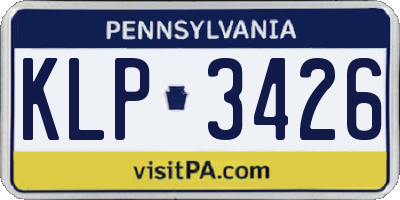 PA license plate KLP3426