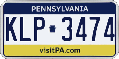 PA license plate KLP3474