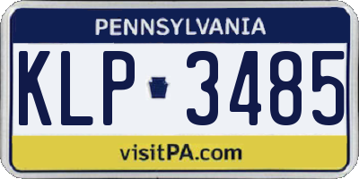 PA license plate KLP3485