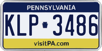 PA license plate KLP3486