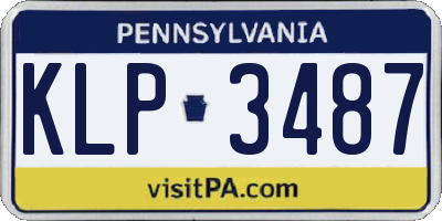 PA license plate KLP3487