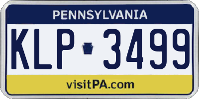 PA license plate KLP3499