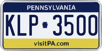 PA license plate KLP3500
