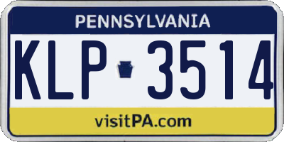 PA license plate KLP3514