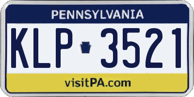 PA license plate KLP3521