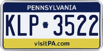 PA license plate KLP3522