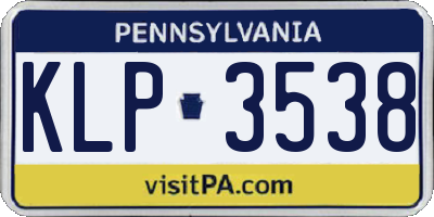 PA license plate KLP3538