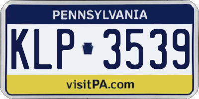 PA license plate KLP3539