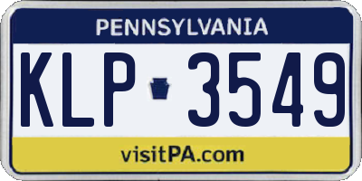 PA license plate KLP3549