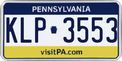 PA license plate KLP3553