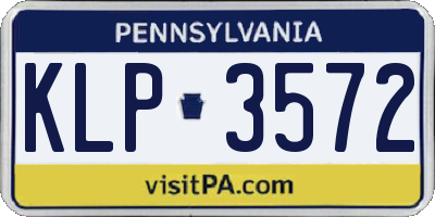 PA license plate KLP3572