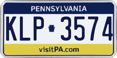 PA license plate KLP3574