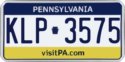 PA license plate KLP3575