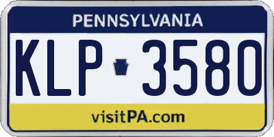 PA license plate KLP3580