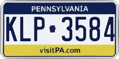 PA license plate KLP3584