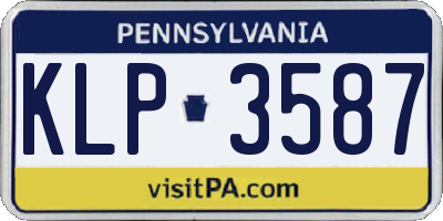 PA license plate KLP3587
