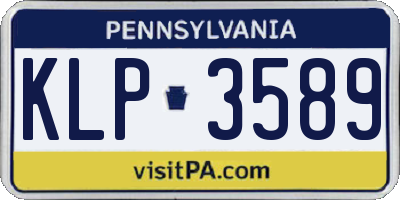 PA license plate KLP3589