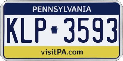 PA license plate KLP3593