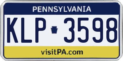 PA license plate KLP3598