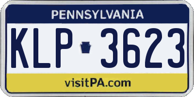 PA license plate KLP3623