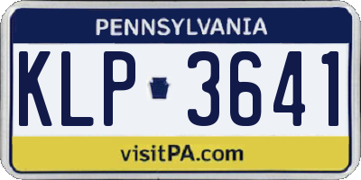 PA license plate KLP3641