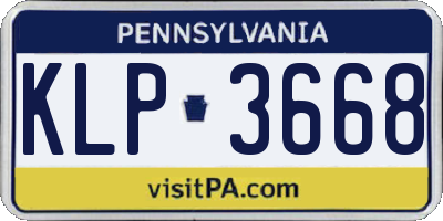 PA license plate KLP3668