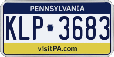 PA license plate KLP3683