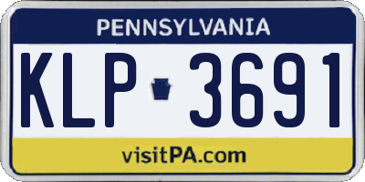 PA license plate KLP3691