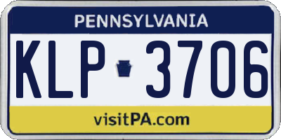 PA license plate KLP3706