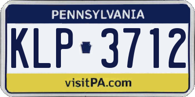 PA license plate KLP3712