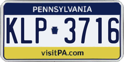 PA license plate KLP3716