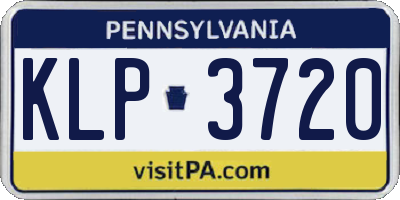 PA license plate KLP3720