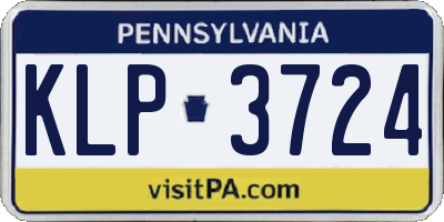 PA license plate KLP3724
