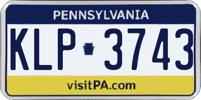 PA license plate KLP3743
