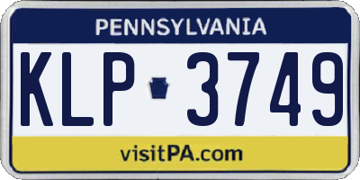 PA license plate KLP3749