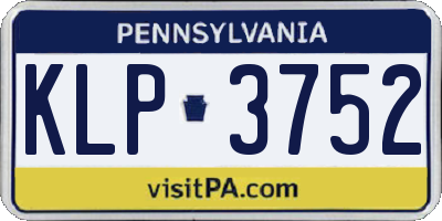 PA license plate KLP3752